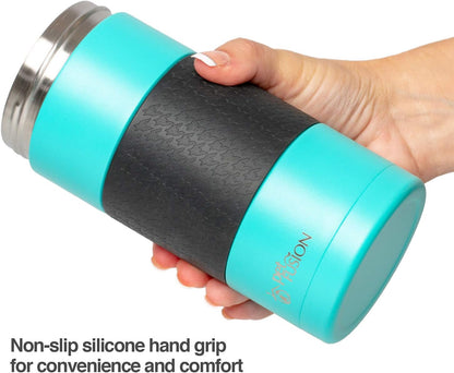 Portable Dog Water Bottle & Dog Water Bottle Dispenser (New - Large 22Oz Water & Food Dispenser) Insulated 2 Wall Stainless Steel - Optimal Cool Water Temp - Perfect Dog Travel Water Bottle
